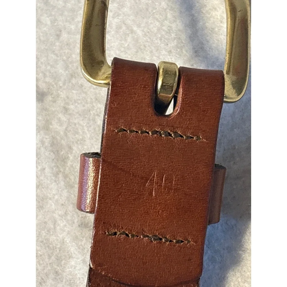 Leather Man Ltd Ribbon Belt Mens 40 Red Navy Nautical Burgee Excellent Preppy